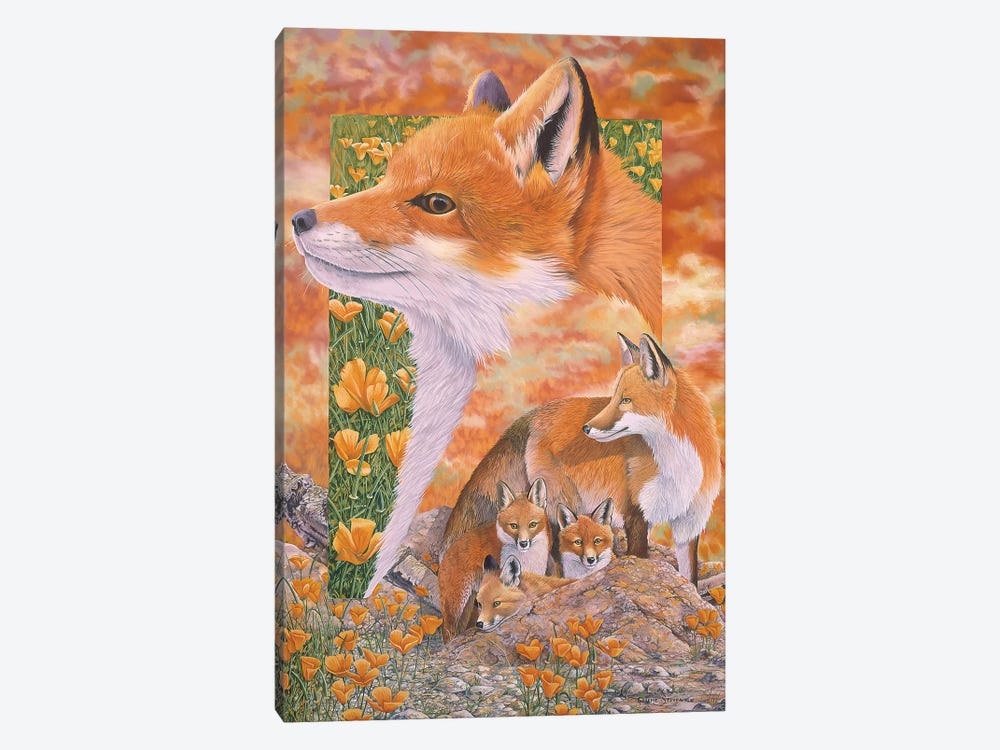 Foxes by Graeme Stevenson 1-piece Canvas Art Print