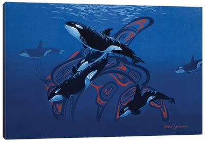 Orca Days Canvas Art Print - Orca Whale Art