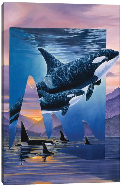 Orca Song Canvas Art Print - Orca Whale Art