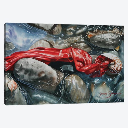 Red Trickle Canvas Print #GST243} by Graeme Stevenson Canvas Art Print