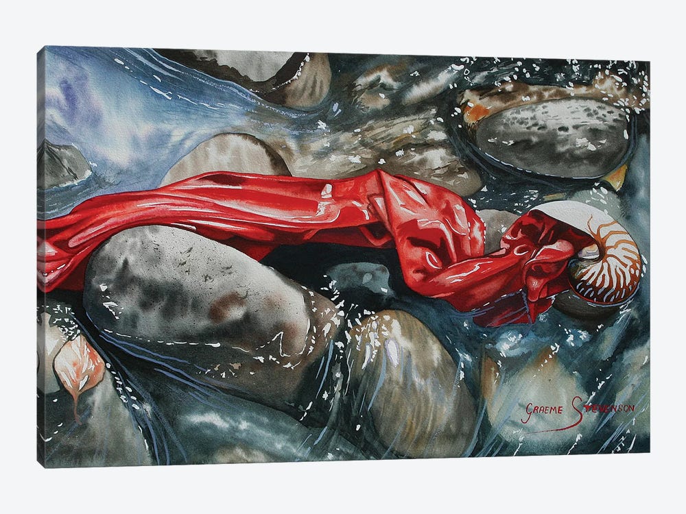 Red Trickle by Graeme Stevenson 1-piece Canvas Art
