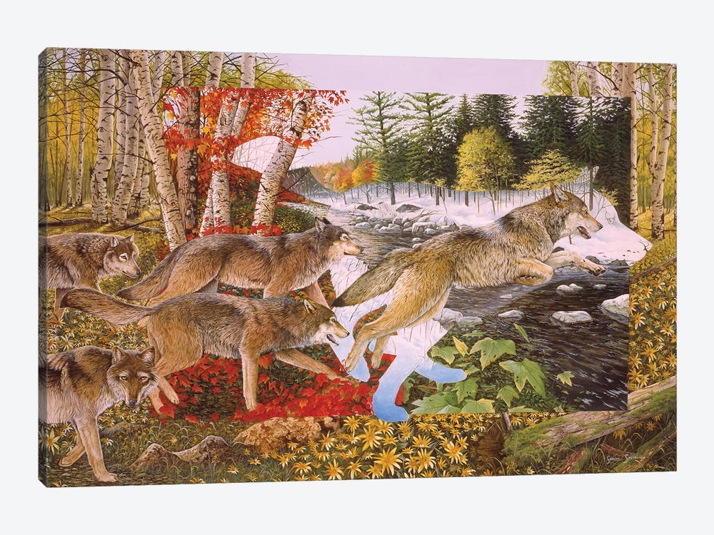 Seasons Of The Wolf by Graeme Stevenson 1-piece Canvas Art