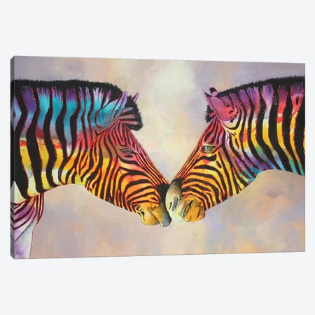 Spectrum Zebras Large Canvas Print #GST256} by Graeme Stevenson Art Print