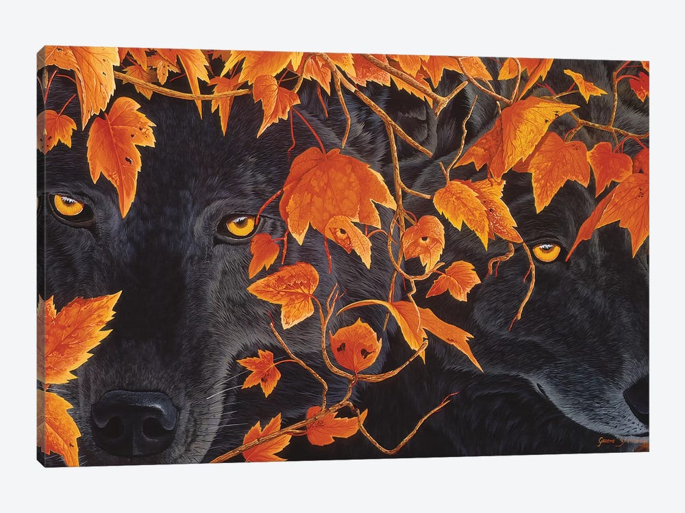 Three Wolves by Graeme Stevenson 1-piece Canvas Artwork