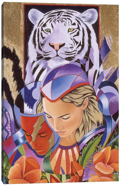Tiger Think Canvas Art Print - Tiger Art