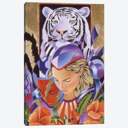 Tiger Think Canvas Print #GST320} by Graeme Stevenson Canvas Wall Art