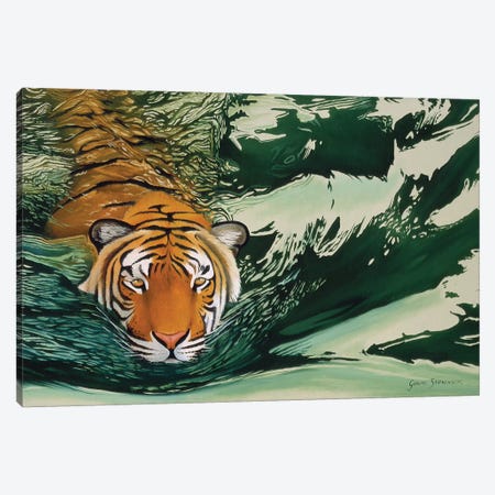 Tiger Waters Canvas Print #GST322} by Graeme Stevenson Canvas Art