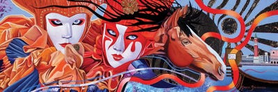 Venetian Masqurade by Graeme Stevenson multi panel art