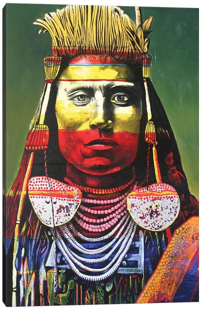Indian Chief Canvas Art Print - Graeme Stevenson