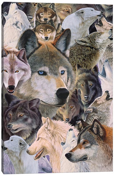 Wolves Alive Canvas Art Print - Graeme Stevenson