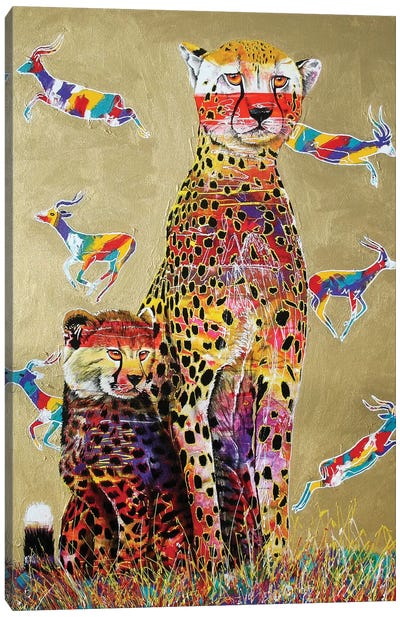 African Watch Canvas Art Print - Cheetah Art