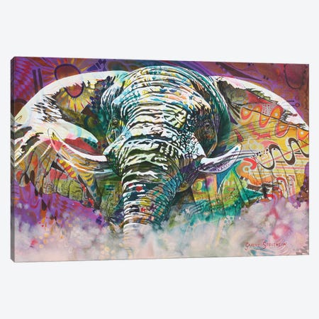 Psychedelic Elephant Canvas Print #GST54} by Graeme Stevenson Canvas Artwork