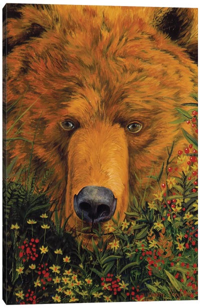 Theres A Bear In There Canvas Art Print - Graeme Stevenson