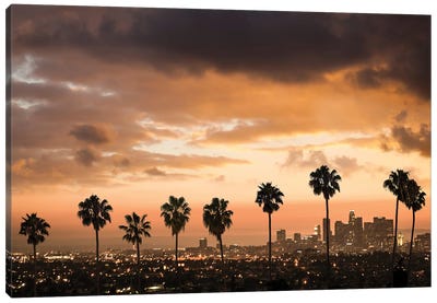 Palm Drive Los Angeles Canvas Art Print - Los Angeles Skylines