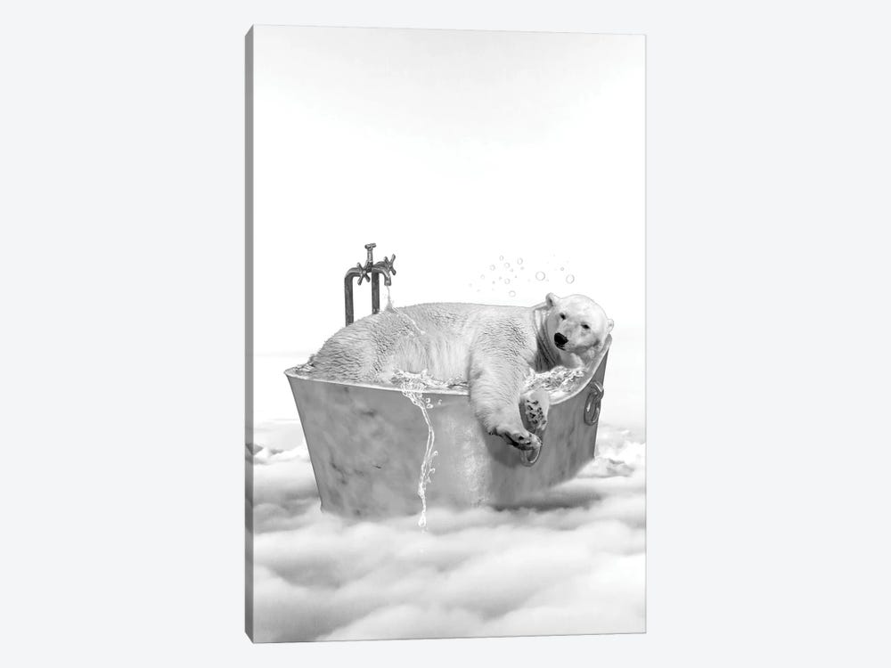 Polar Bear Bath by Gloria Sánchez 1-piece Canvas Artwork