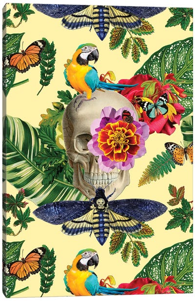 Tropical Skull Canvas Art Print - Gloria Sánchez