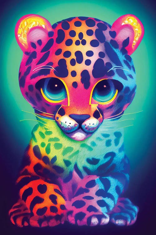 Neon Baby Leopard Canvas Art Print by Gloria Sánchez | iCanvas