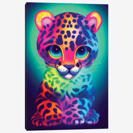 Neon Baby Leopard Canvas Print #GSZ46} by Gloria Sánchez Art Print