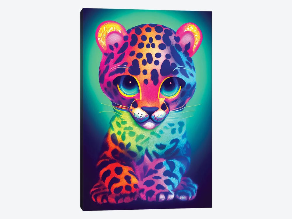 Neon Baby Leopard by Gloria Sánchez 1-piece Canvas Art