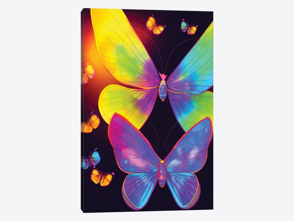 Neon Butterflies by Gloria Sánchez 1-piece Art Print