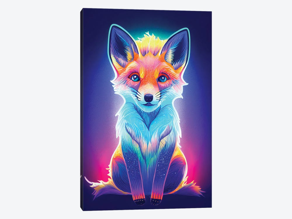 Neon Fox by Gloria Sánchez 1-piece Canvas Art