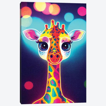 Neon Giraffe Canvas Print #GSZ58} by Gloria Sánchez Canvas Print