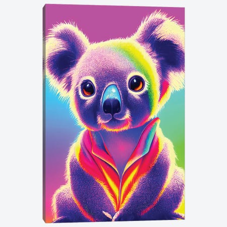 Neon Koala Canvas Print #GSZ62} by Gloria Sánchez Canvas Artwork