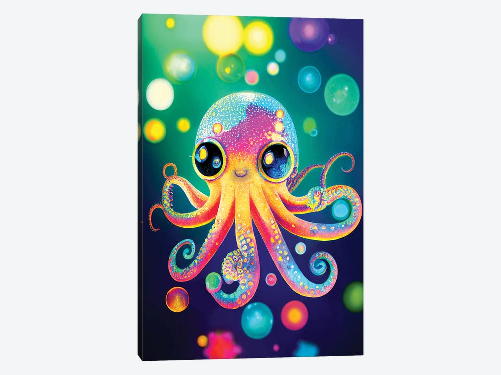 Neon Octopus by Gloria Sánchez 1-piece Art Print