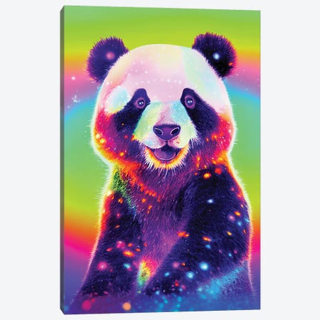 Neon Panda Bear Canvas Print #GSZ67} by Gloria Sánchez Canvas Print