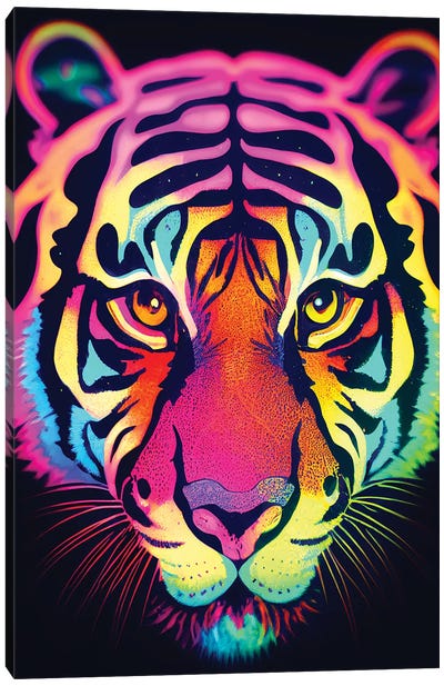 Neon Tiger Canvas Art Print - Gloria Sánchez