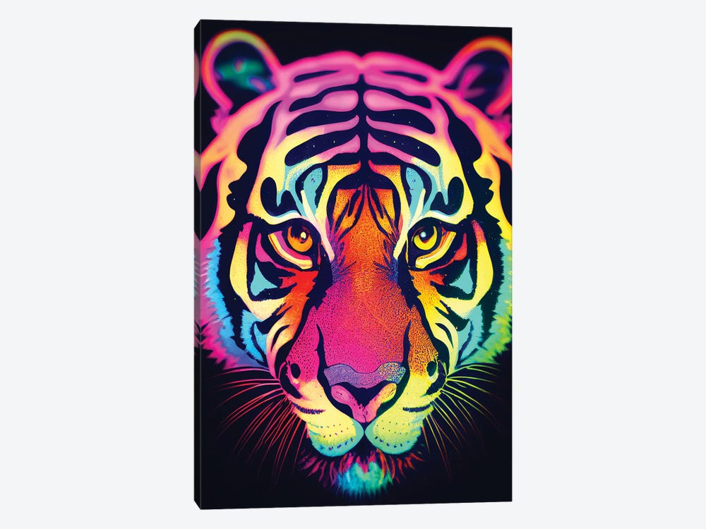 Neon Tiger by Gloria Sánchez 1-piece Canvas Print