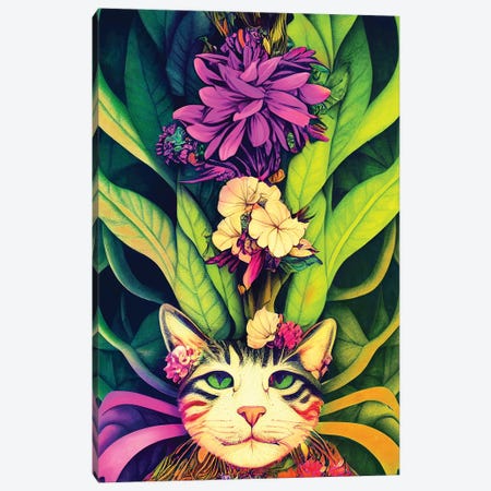 Colourful Cat Canvas Print #GSZ77} by Gloria Sánchez Canvas Art