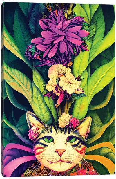 Colourful Cat Canvas Art Print - Gloria Sánchez