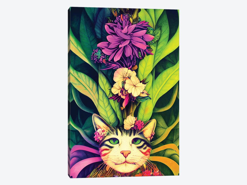 Colourful Cat by Gloria Sánchez 1-piece Canvas Art