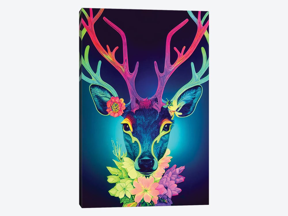 Colourful Deer by Gloria Sánchez 1-piece Canvas Wall Art
