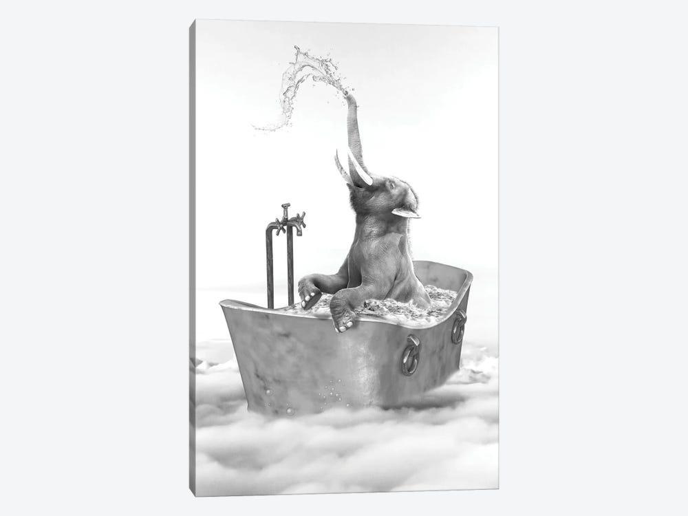 Elephant Bath by Gloria Sánchez 1-piece Canvas Art Print