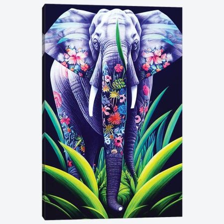 Colourful Elephant Canvas Print #GSZ80} by Gloria Sánchez Canvas Artwork