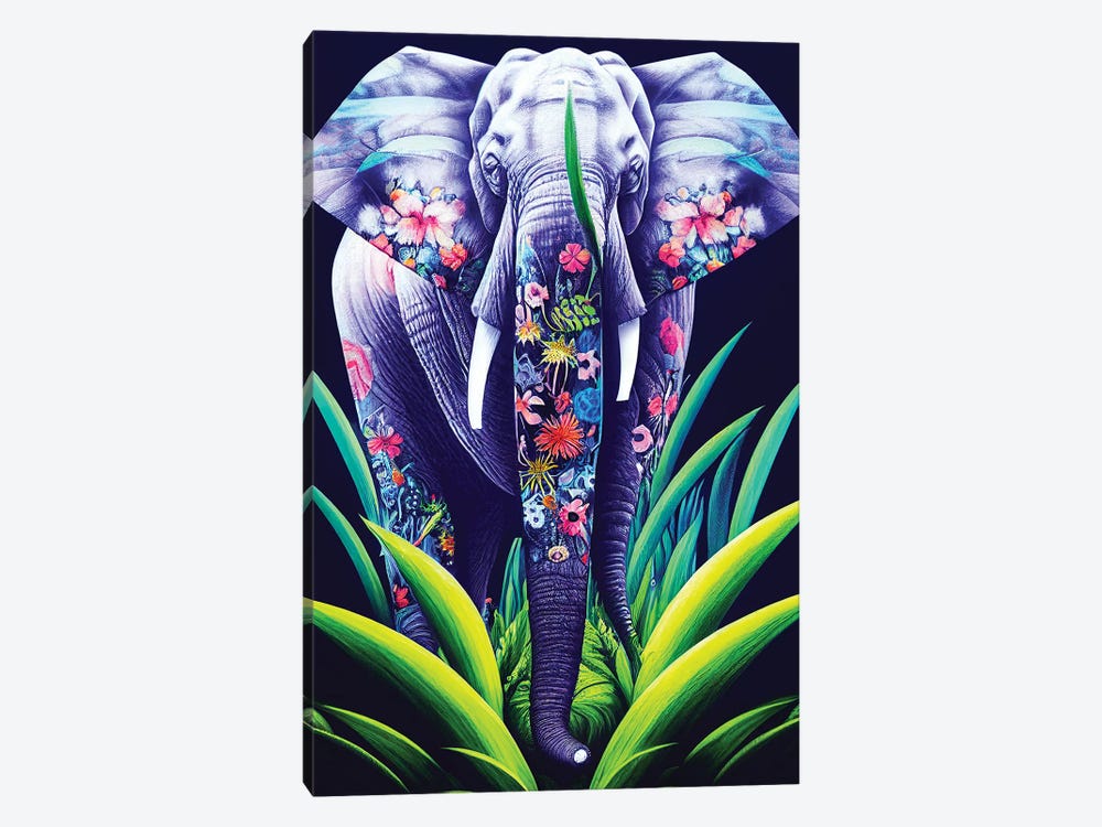 Colourful Elephant by Gloria Sánchez 1-piece Canvas Wall Art