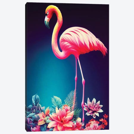 Colourful Flamingo Canvas Print #GSZ81} by Gloria Sánchez Canvas Artwork