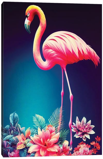 Colourful Flamingo Canvas Art Print - Gloria Sánchez