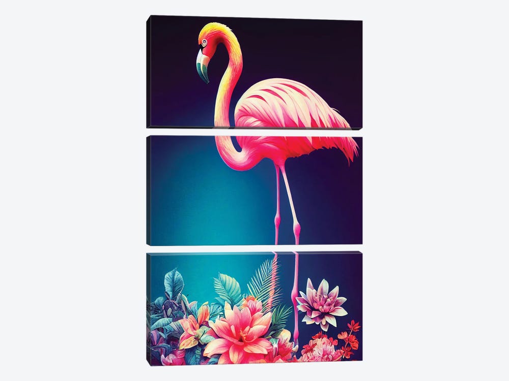 Colourful Flamingo by Gloria Sánchez 3-piece Art Print