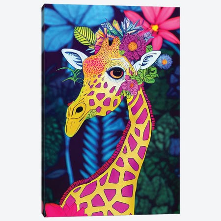 Colourful Giraffe Canvas Print #GSZ82} by Gloria Sánchez Canvas Art