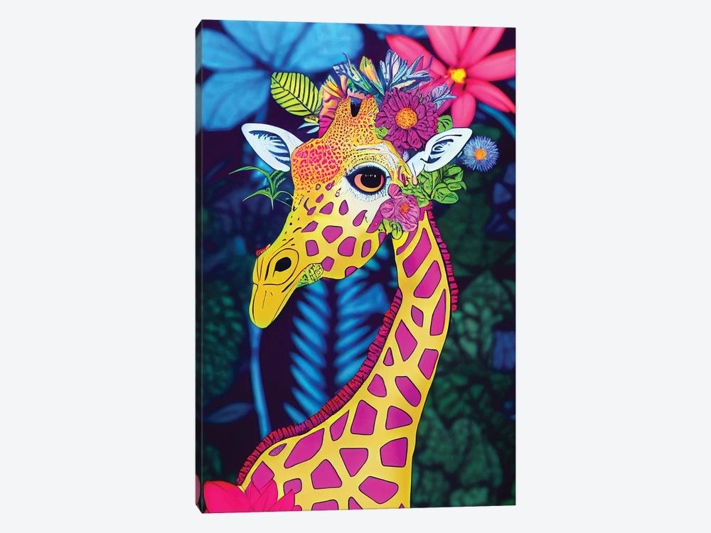 Colourful Giraffe by Gloria Sánchez 1-piece Canvas Wall Art