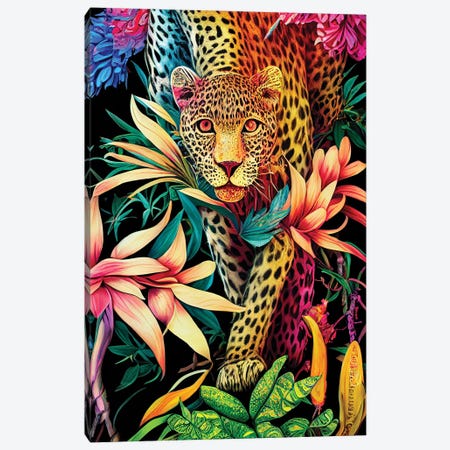 Colourful Leopard Canvas Print #GSZ85} by Gloria Sánchez Canvas Art Print