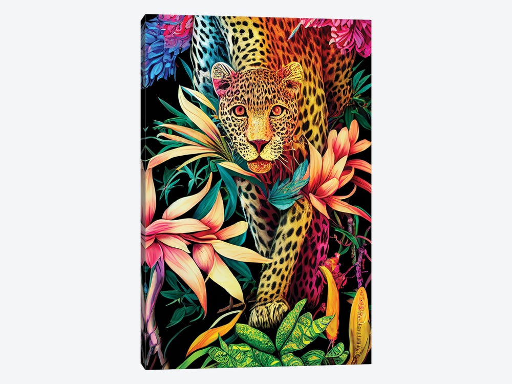 Colourful Leopard by Gloria Sánchez 1-piece Canvas Print