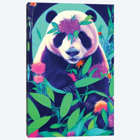 Colourful Panda Bear Canvas Print #GSZ91} by Gloria Sánchez Art Print
