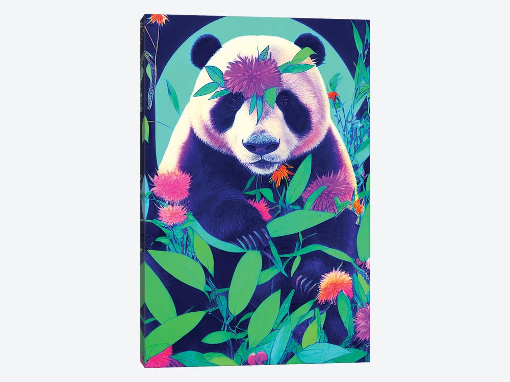 Colourful Panda Bear by Gloria Sánchez 1-piece Canvas Art