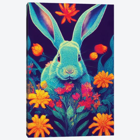 Colourful Rabbit Canvas Print #GSZ97} by Gloria Sánchez Canvas Artwork