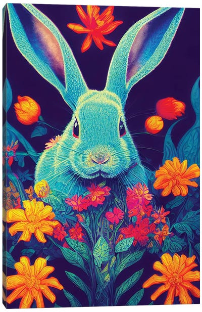 Colourful Rabbit Canvas Art Print - Gloria Sánchez