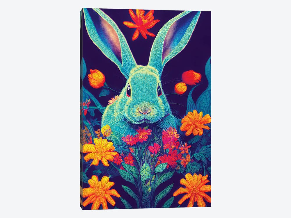 Colourful Rabbit by Gloria Sánchez 1-piece Canvas Art